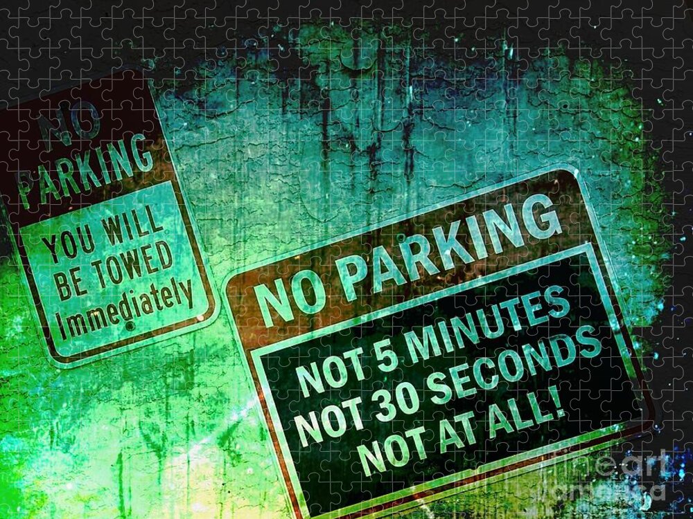 No Parking Jigsaw Puzzle featuring the photograph No Parking by Claudia Zahnd-Prezioso