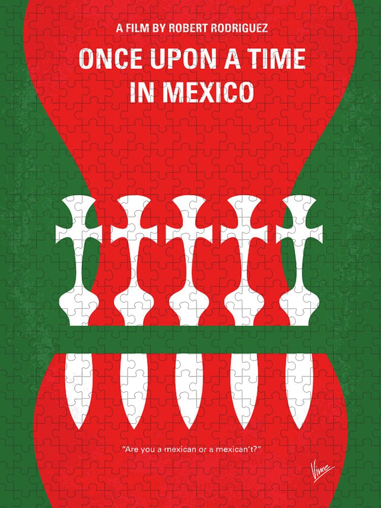 Once Upon A Time In Mexico Jigsaw Puzzle featuring the digital art No058 My once upon a time in mexico minimal movie poster by Chungkong Art