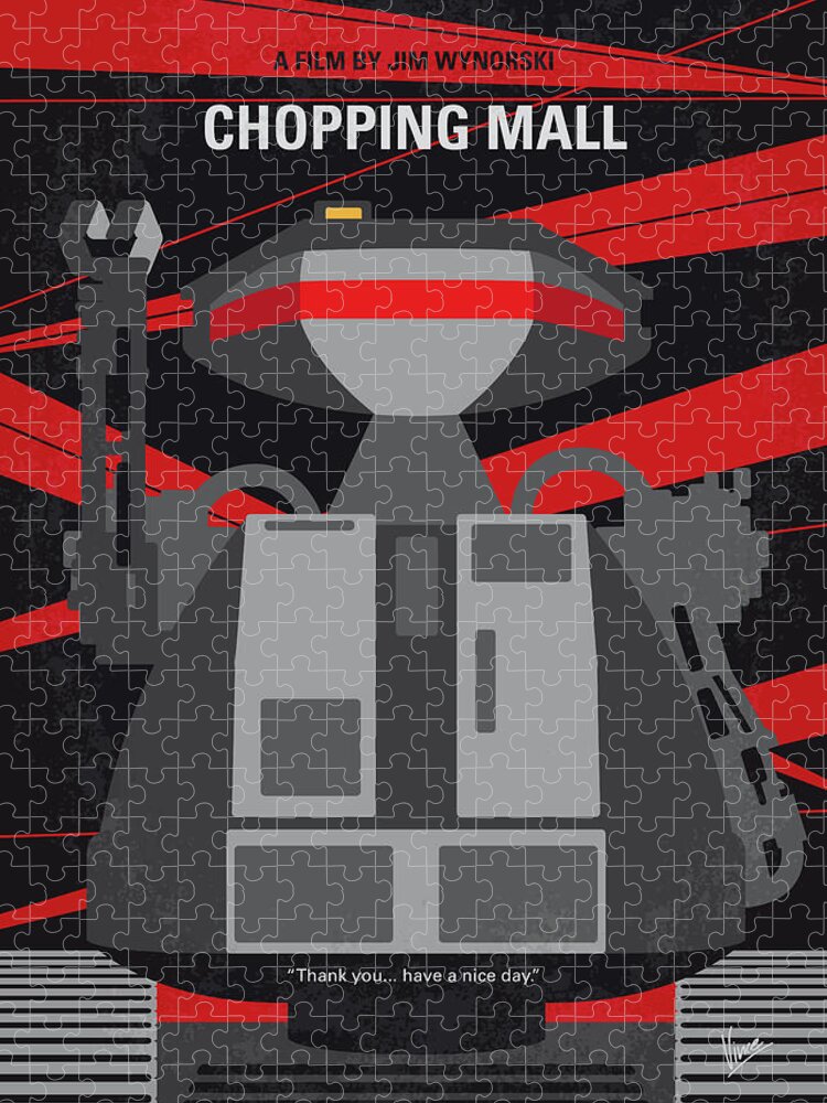 Chopping Puzzle featuring the digital art No1145 My Chopping mall minimal movie poster by Chungkong Art
