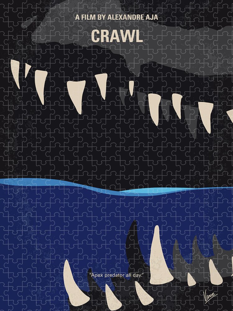 Crawl Jigsaw Puzzle featuring the digital art No1174 My Crawl minimal movie poster by Chungkong Art