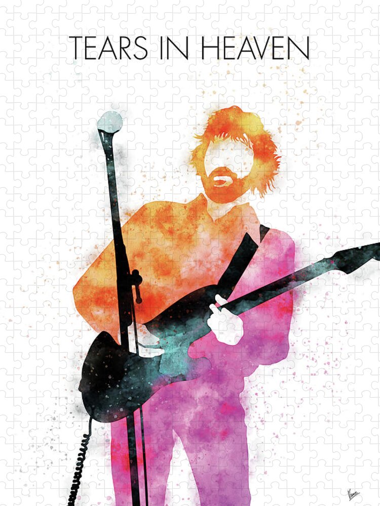 Eric Jigsaw Puzzle featuring the digital art No141 MY ERIC CLAPTON Watercolor Music poster by Chungkong Art