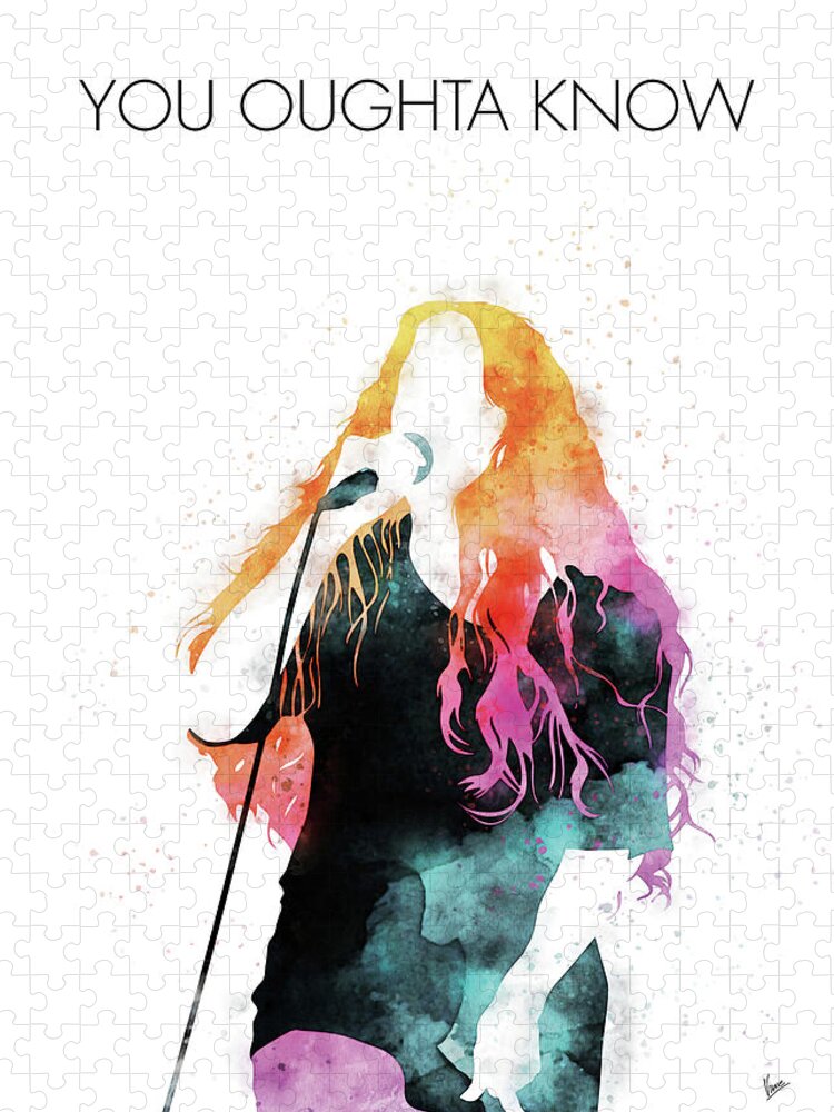 Alanis Jigsaw Puzzle featuring the digital art No152 MY Alanis Morissette Watercolor Music poster by Chungkong Art