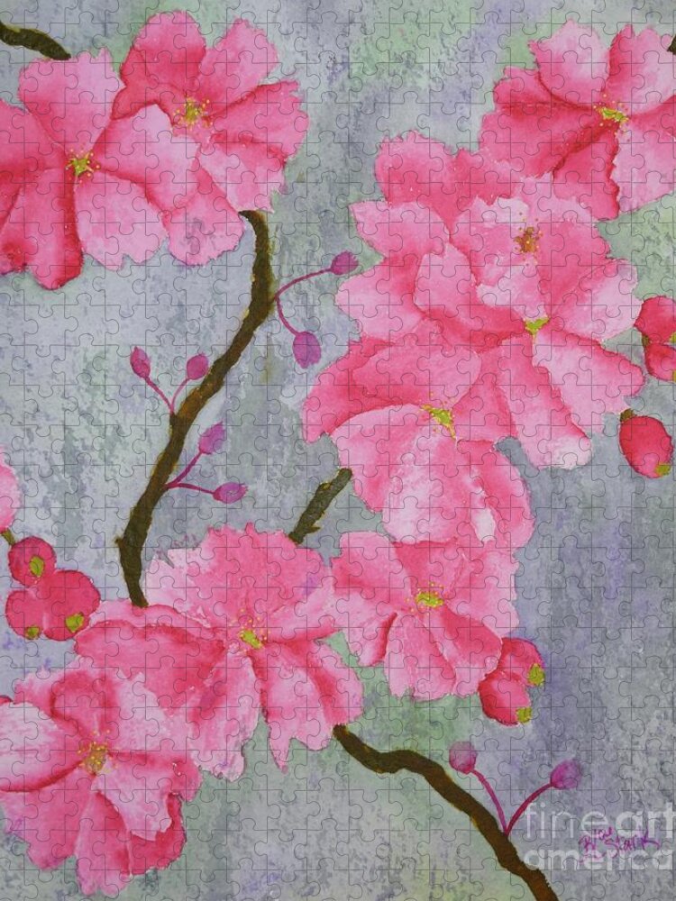 Barrieloustark Jigsaw Puzzle featuring the painting No.5 Cherry Blossoms by Barrie Stark
