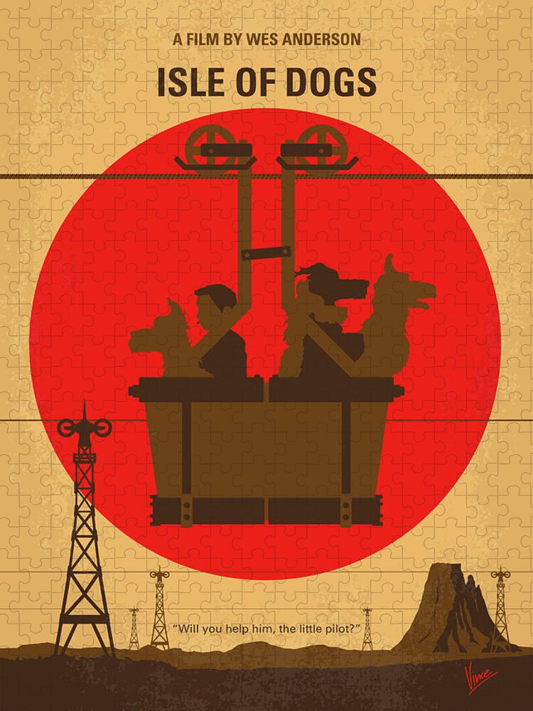 Isle Of Dogs Jigsaw Puzzle featuring the digital art No997 My Isle of Dogs minimal movie poster by Chungkong Art