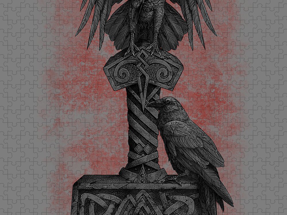 behagelig Etablere Til Ni Norse Mythology Thor Hammer Mjolnir Odin Ravens Vi Jigsaw Puzzle by Arya  Gaia - Pixels