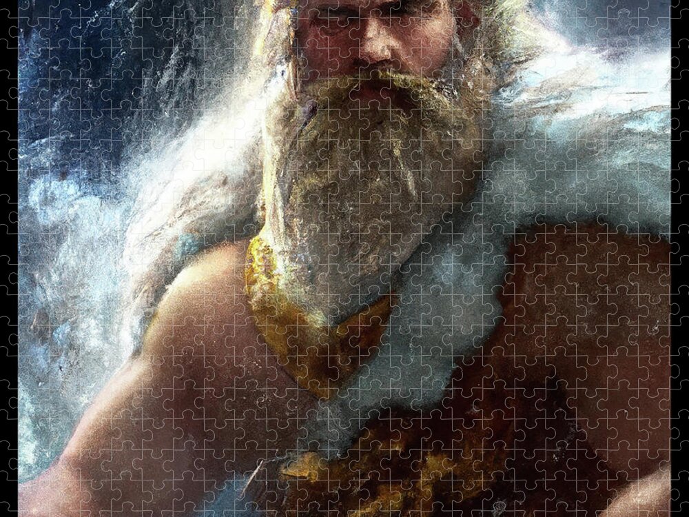 Norse Jigsaw Puzzle featuring the mixed media Norse Warrior 2 by Shawn Dall