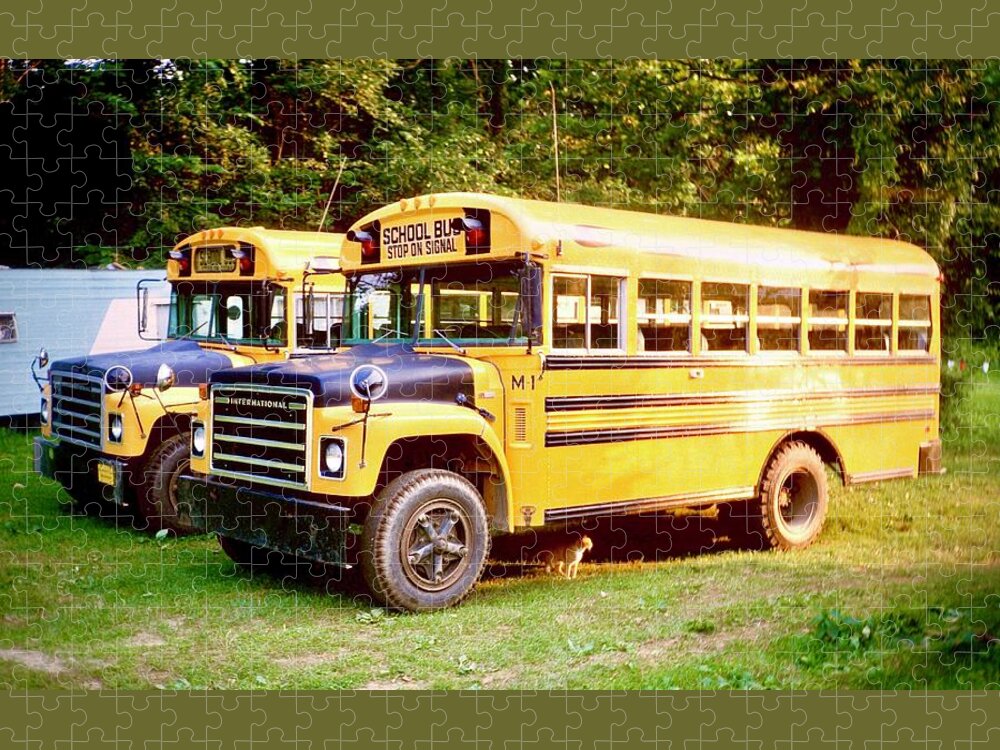  Jigsaw Puzzle featuring the photograph North American School Buses 1984 by Gordon James