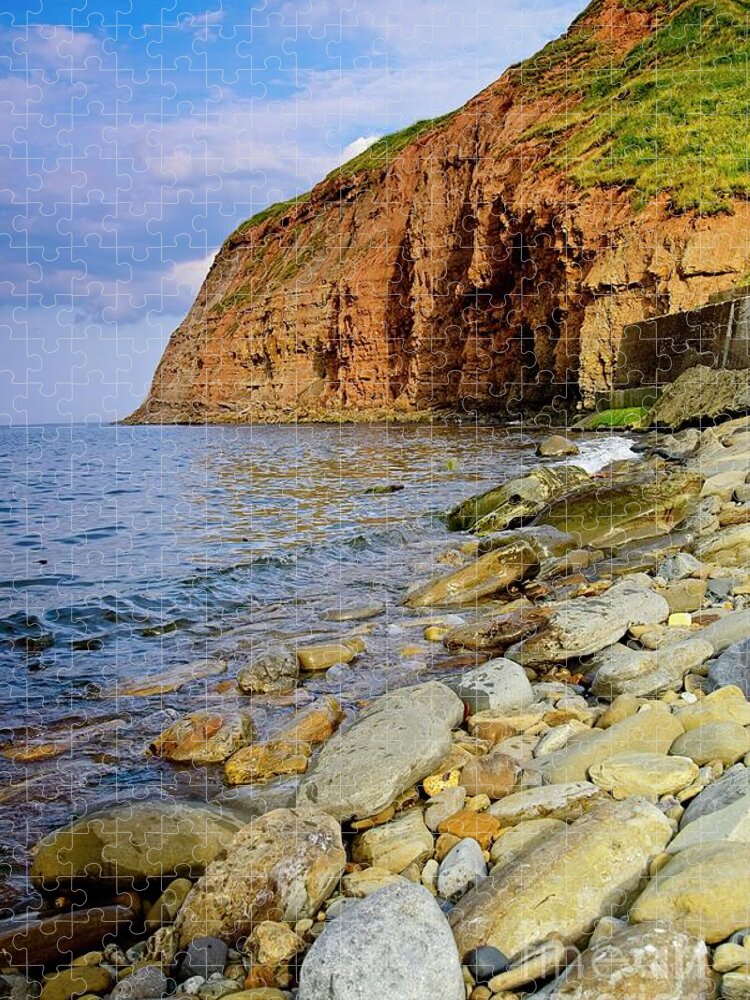 North Yorkshire Coast Jigsaw Puzzle featuring the photograph North Sea and North Yorkshire Coast by Martyn Arnold