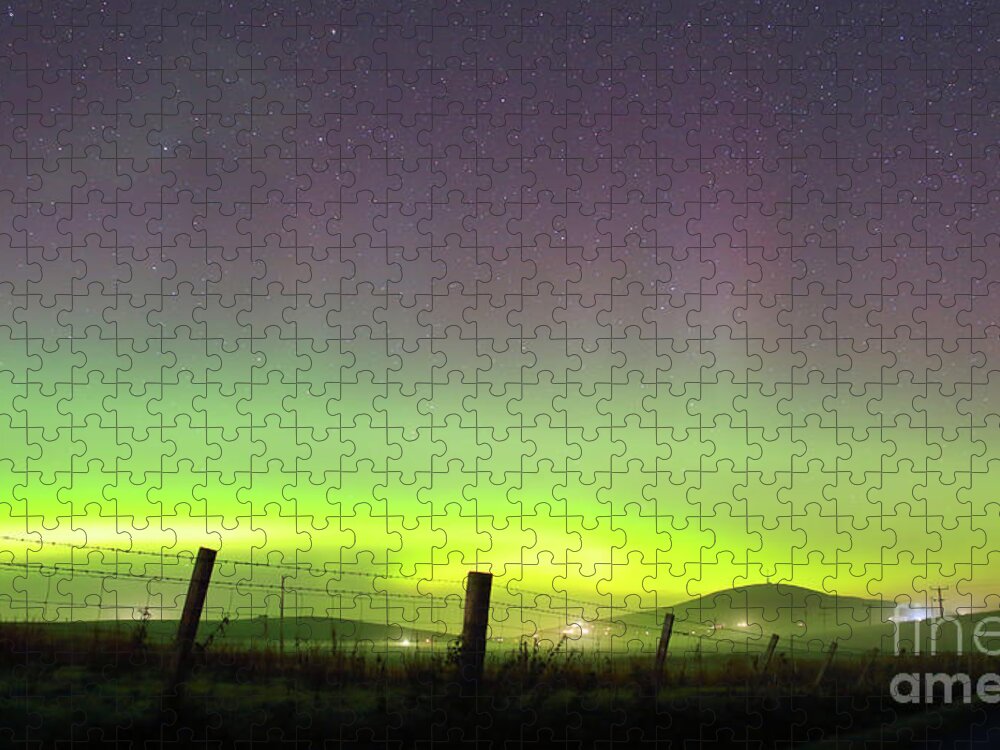 Northern Lights Jigsaw Puzzle featuring the photograph Northern Lights seen on Shetland by Tony Mills