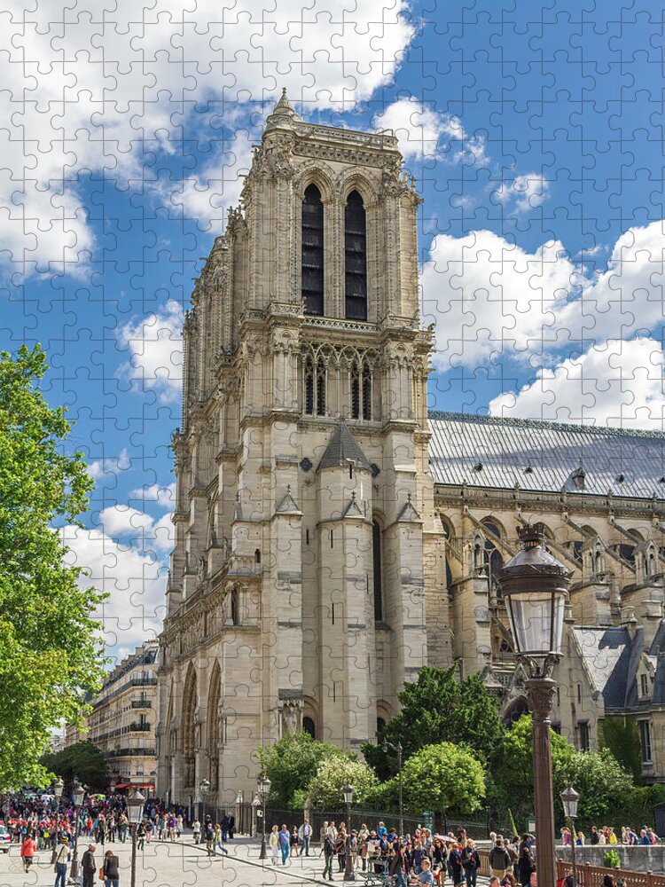 Notre Dame Jigsaw Puzzle featuring the photograph Notre Dame Cathedral, Paris, France by Elaine Teague