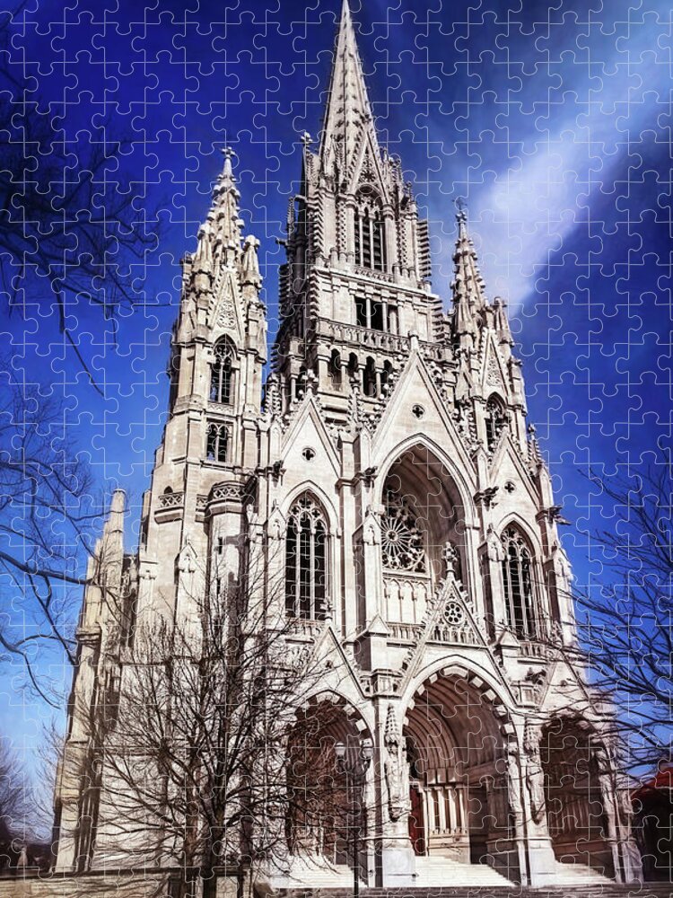 Brussels Jigsaw Puzzle featuring the photograph Notre Dame de Laeken in Brussels by Carol Japp