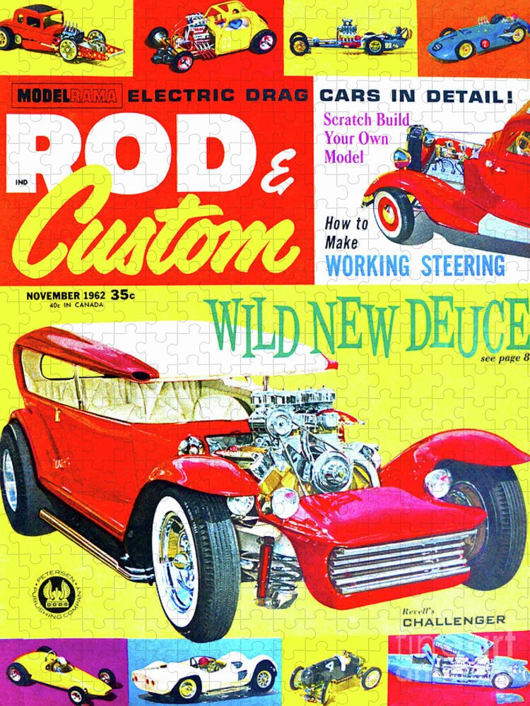 Advertisement Jigsaw Puzzle featuring the photograph Nov 1962 Rod and Custom Magazine by David Lee Thompson