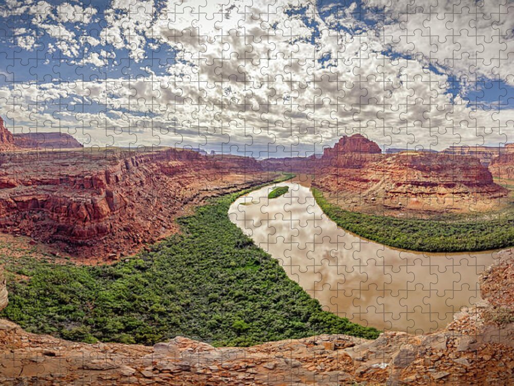 Shafer Trail Jigsaw Puzzle featuring the photograph November 2022 Goose Neck Bend by Alain Zarinelli