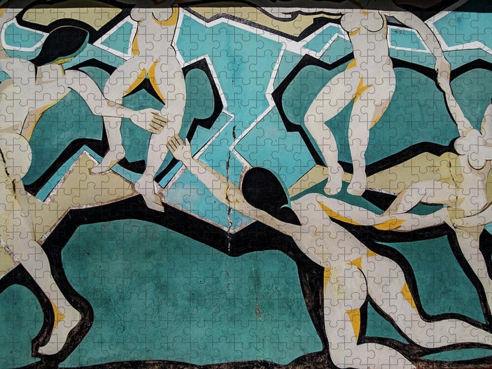 Cuba Jigsaw Puzzle featuring the photograph Nude Dancers, Street art, Cienfuegos, Cuba by Lie Yim