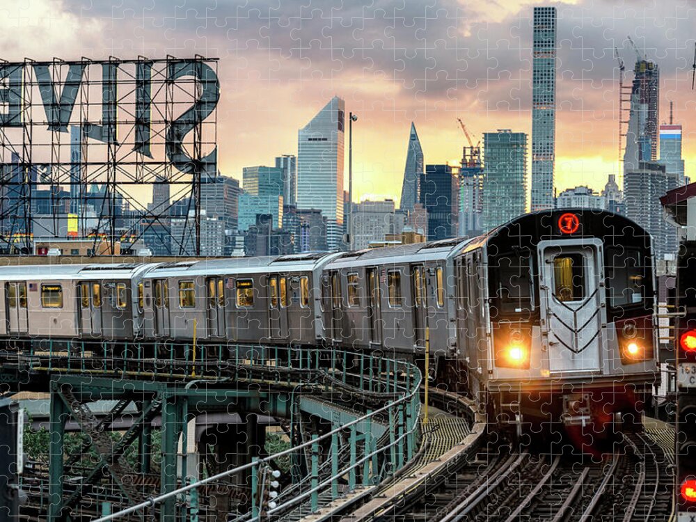 New York Jigsaw Puzzle featuring the photograph NY CITY - No. 7 Subway by Philippe HUGONNARD