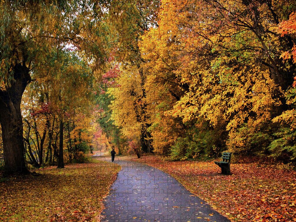 Autumn Jigsaw Puzzle featuring the photograph October Promenade by Jessica Jenney