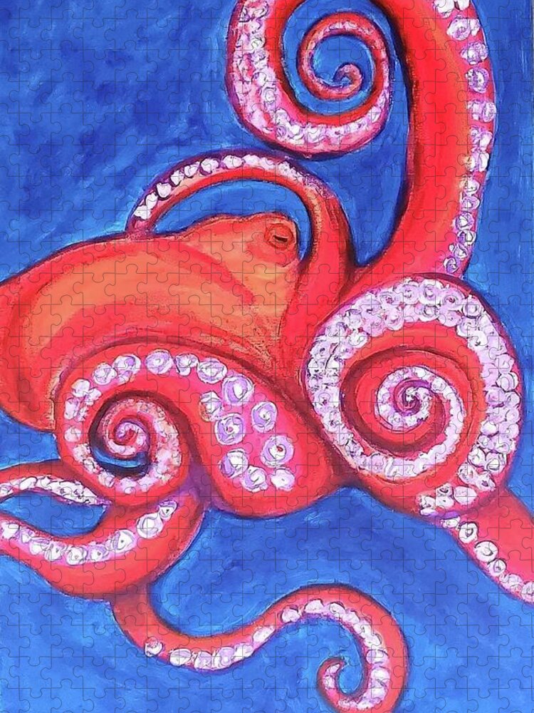 Nature Jigsaw Puzzle featuring the painting Octopus by Amy Kuenzie
