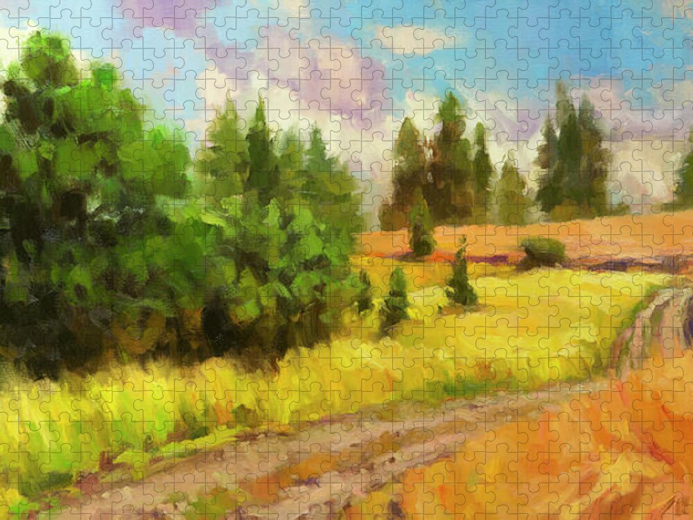 Landscape Jigsaw Puzzle featuring the painting Off the Grid by Steve Henderson