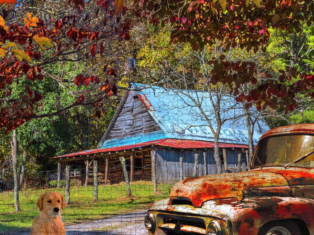 1951 Jigsaw Puzzle featuring the photograph Ol' Country Rust in Square by Debra and Dave Vanderlaan