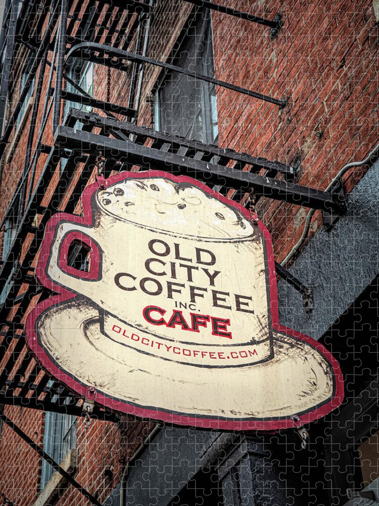 Coffee Jigsaw Puzzle featuring the photograph Old City Coffee Cafe by Kristia Adams