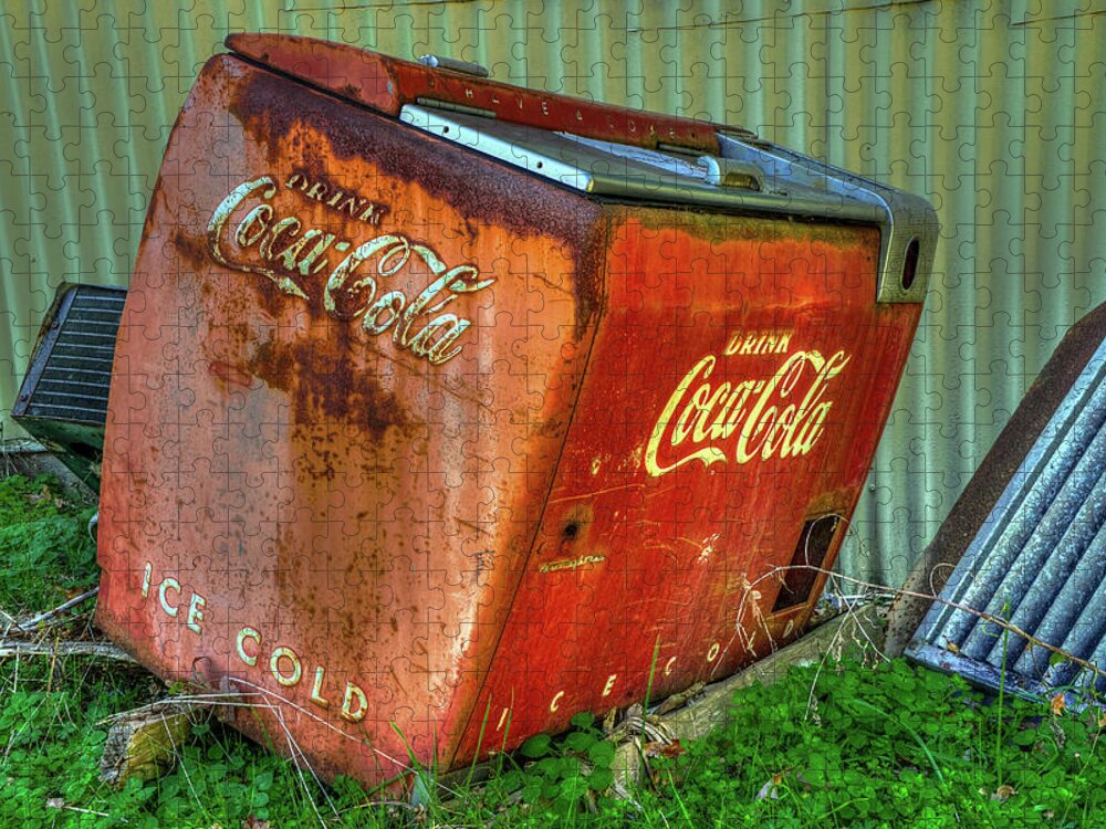 Coke Jigsaw Puzzle featuring the photograph Old Coke Box by Jerry Gammon