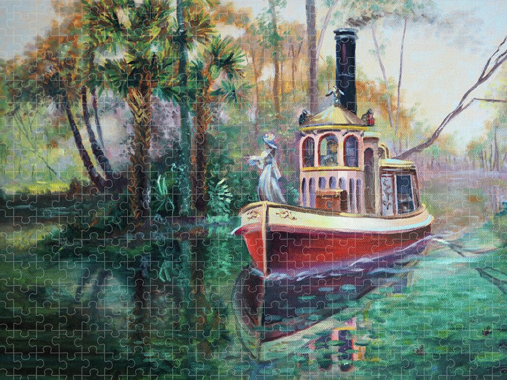 Old Florida Jigsaw Puzzle featuring the painting Old Florida Princess by David Bader