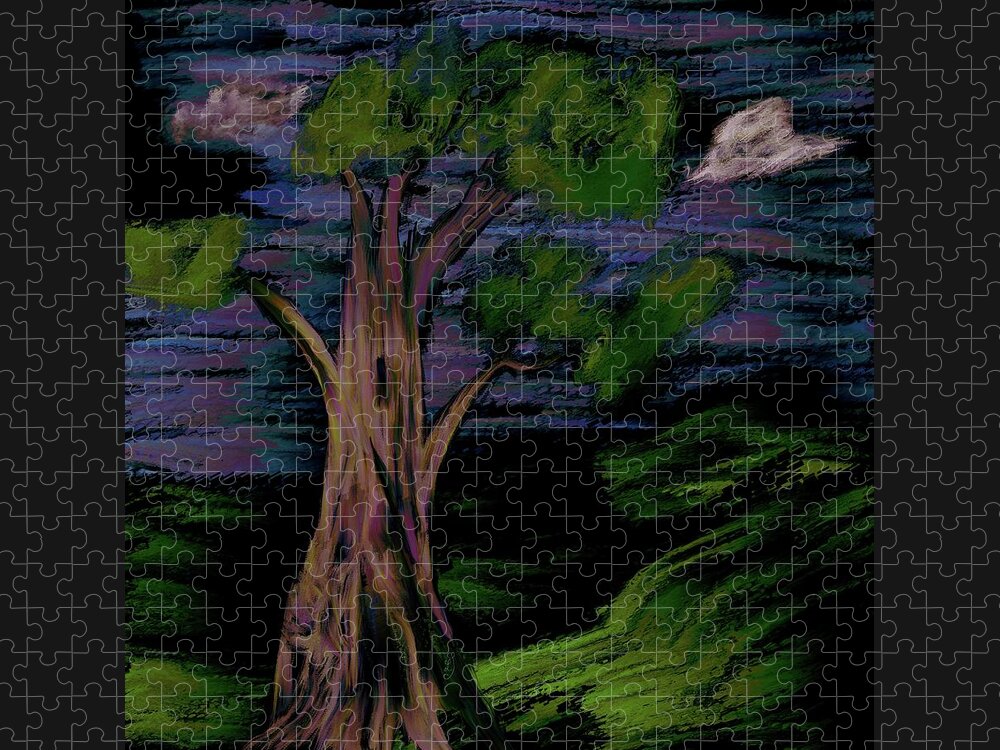 Old Oak Jigsaw Puzzle featuring the digital art Old oak #k9 by Leif Sohlman