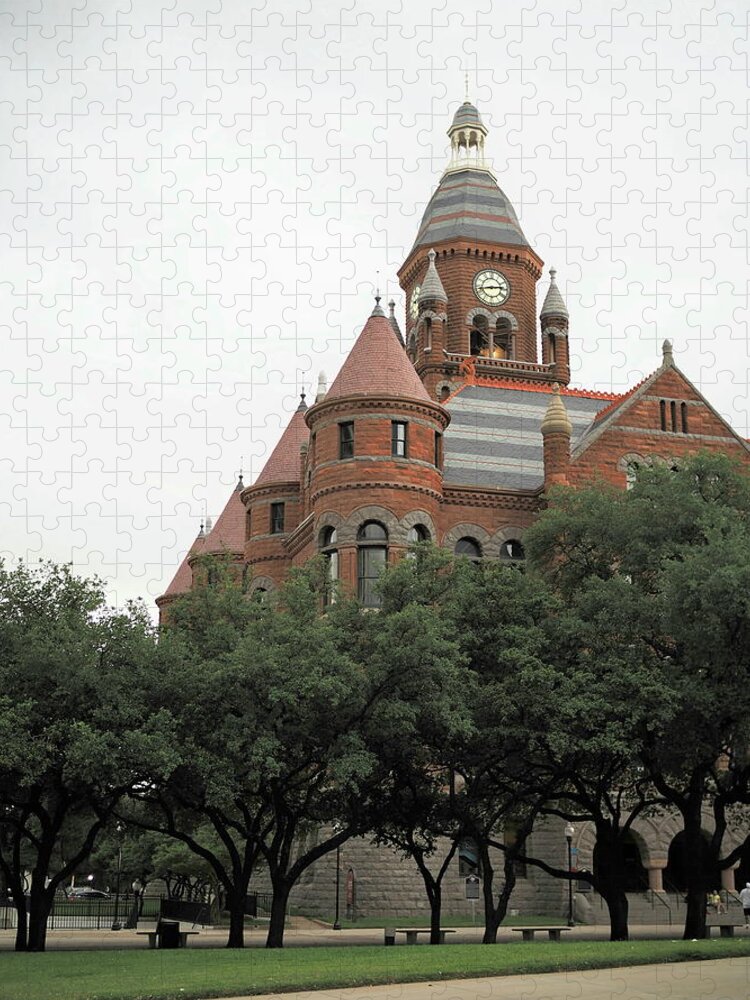 Red Jigsaw Puzzle featuring the photograph Old Red Court House 4 by C Winslow Shafer