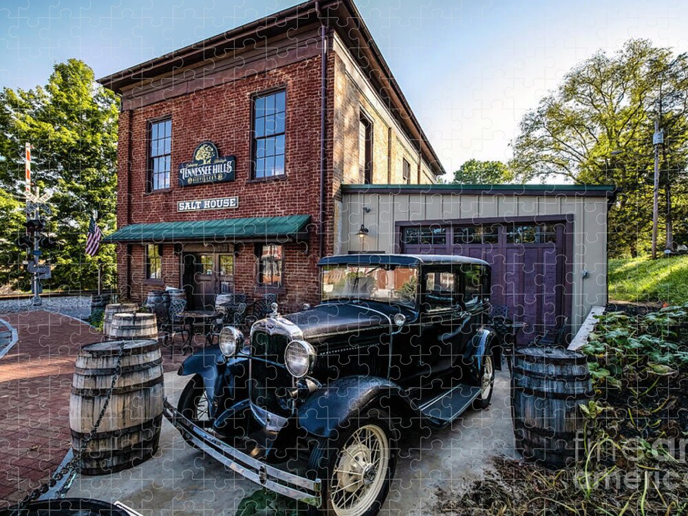 Salt Jigsaw Puzzle featuring the photograph Old Salt House and Antique Car by Shelia Hunt