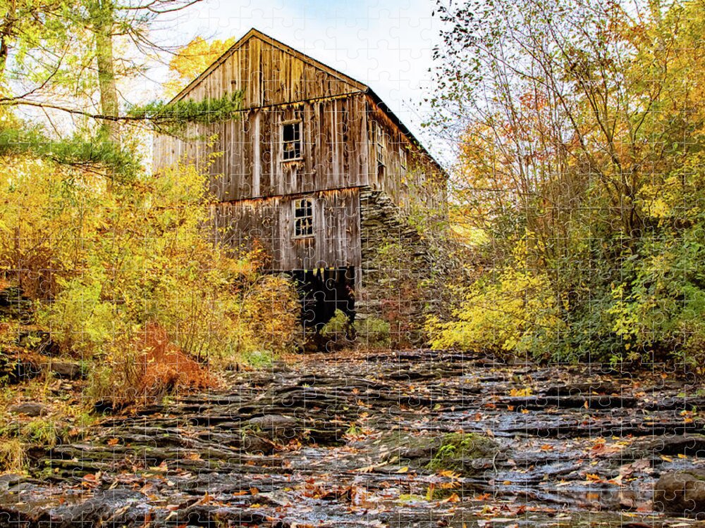 New England Mill Jigsaw Puzzle featuring the photograph Old Sawmill Paxton MA by Jeff Folger
