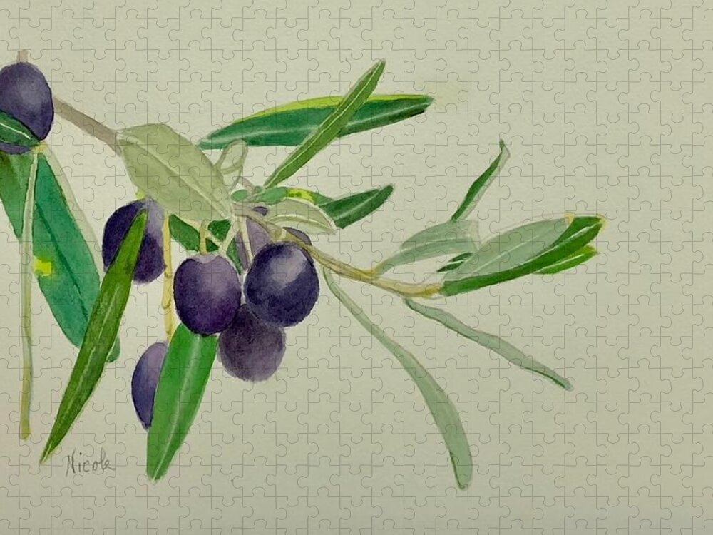 Olive Jigsaw Puzzle featuring the painting Olive Branch by Nicole Curreri
