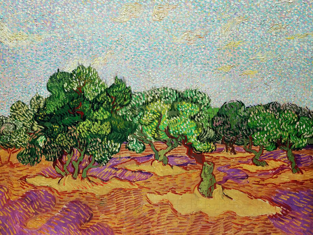 Olive Jigsaw Puzzle featuring the painting Olive Tree by Vincent van Gogh