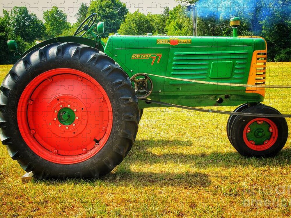 Oliver Tractor Jigsaw Puzzle featuring the photograph Oliver Row Crop 77 by Mike Eingle