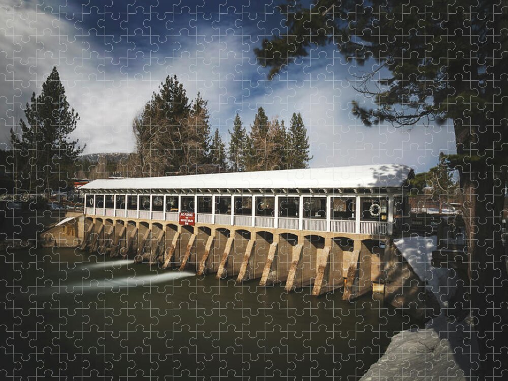 Lake Tahoe Dam Jigsaw Puzzle featuring the photograph On a Lovely Winter Day by Laurie Search