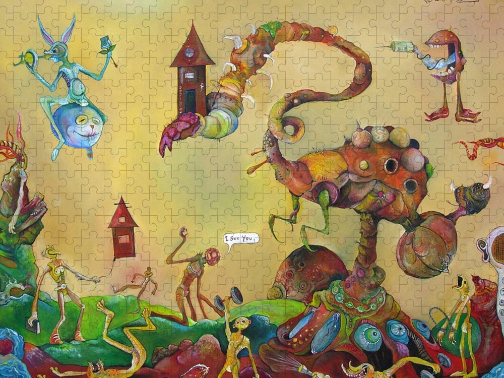 Whatever Jigsaw Puzzle featuring the painting On My Way Home by Yom Tov Blumenthal
