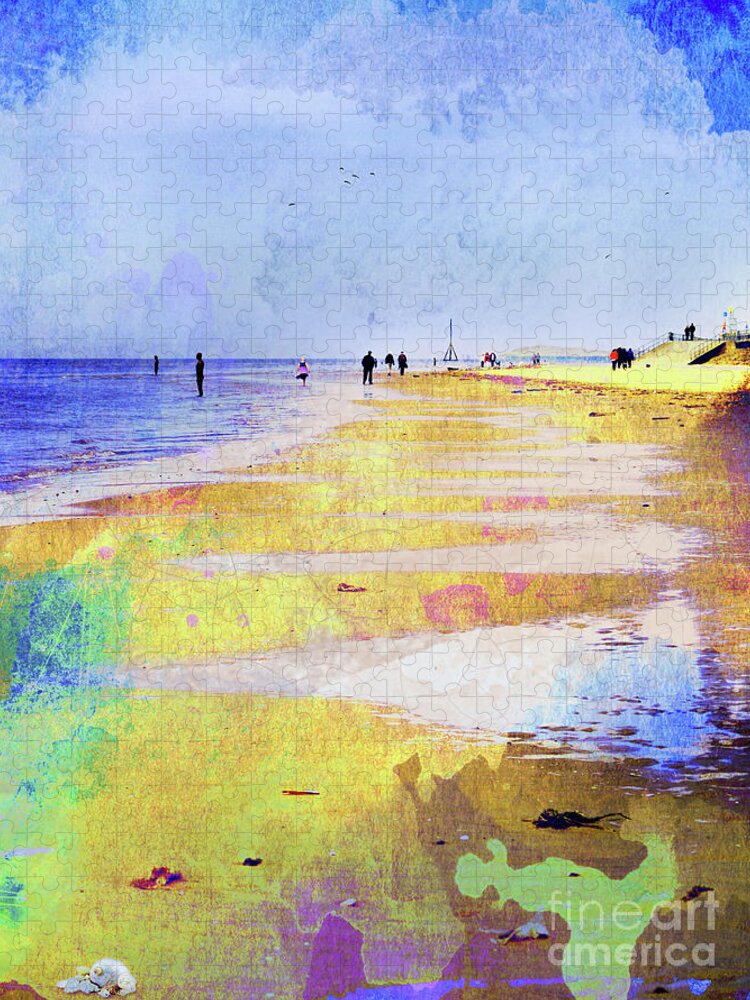 On Jigsaw Puzzle featuring the photograph On the beach by Gillian Singleton