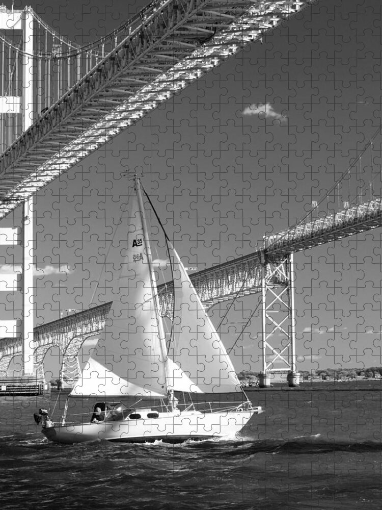 Sailboat Jigsaw Puzzle featuring the photograph On the Chesapeake No. 2 by Steve Ember