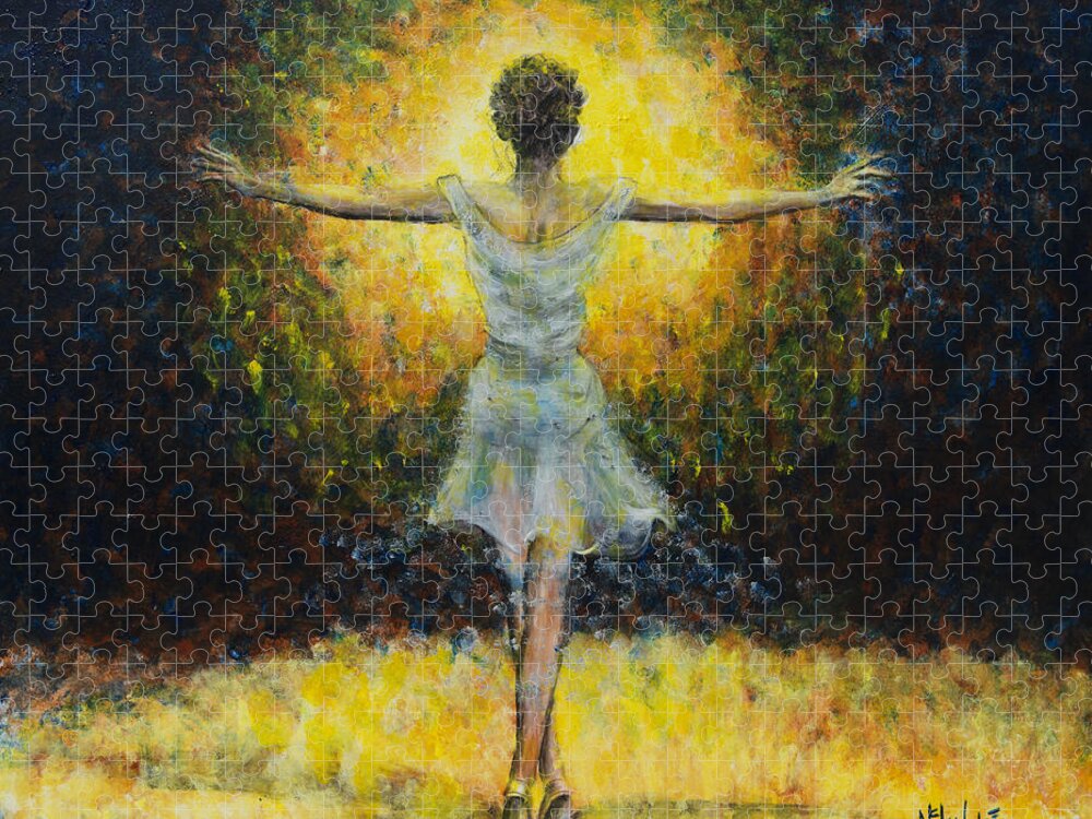 Dancer Jigsaw Puzzle featuring the painting Once In A Lifetime by Nik Helbig