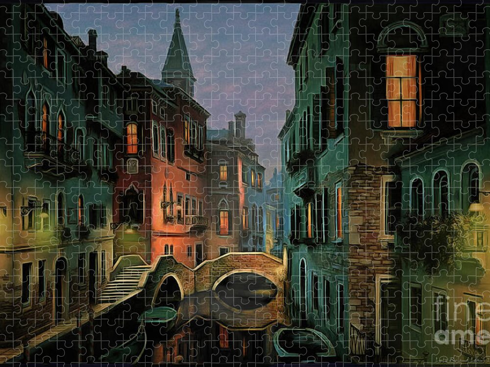 Painting Jigsaw Puzzle featuring the digital art One Magic Night by Lutz Roland Lehn