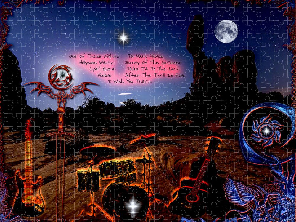 One Of These Nights Jigsaw Puzzle featuring the digital art One Of These Nights by Michael Damiani