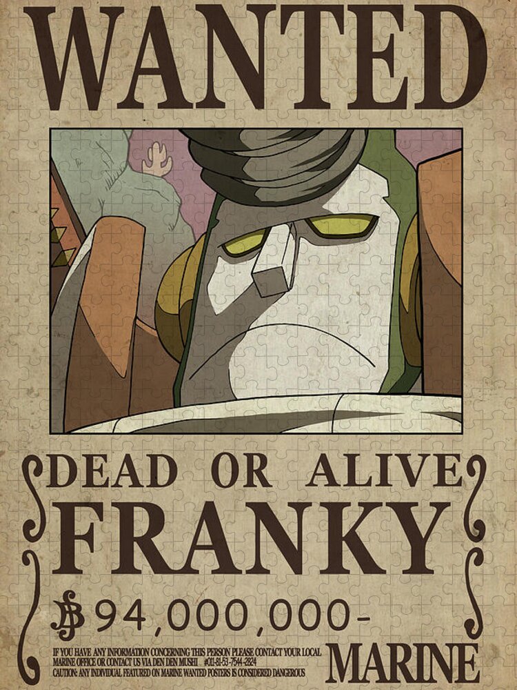 One Piece Wanted Poster - FRANKY Jigsaw Puzzle by Niklas Andersen - Pixels