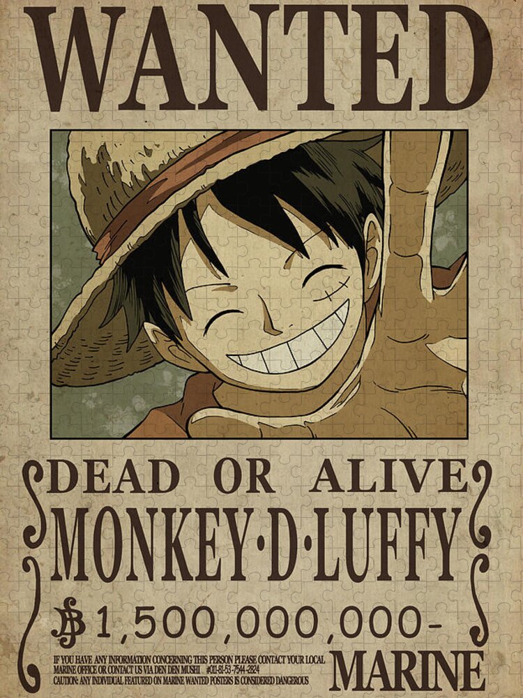 One Piece Wanted Poster - LUFFY Jigsaw Puzzle by Niklas Andersen - Pixels  Merch