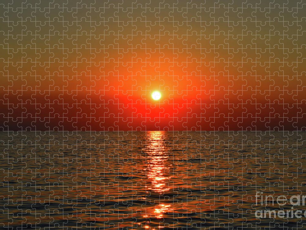 Harmony Jigsaw Puzzle featuring the photograph Orange Sunset by Leonida Arte