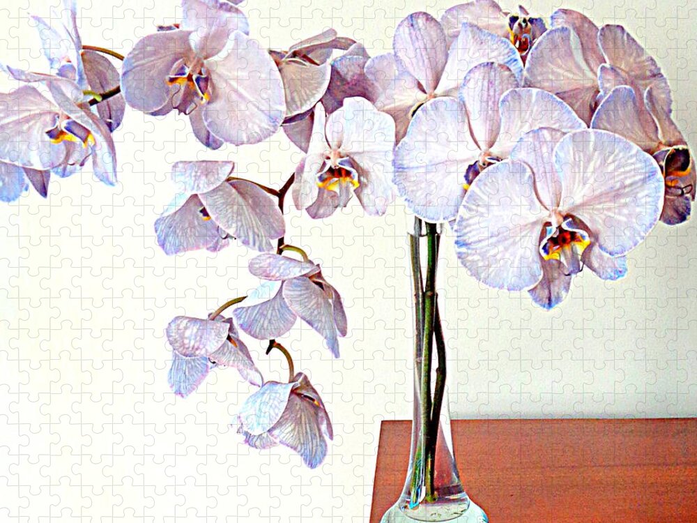 Orchids Jigsaw Puzzle featuring the photograph Orchids - OnTheEdge by VIVA Anderson