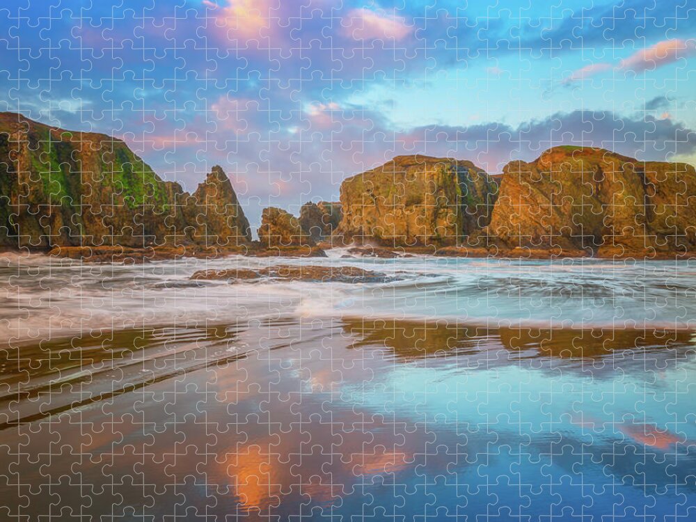 Oregon Jigsaw Puzzle featuring the photograph Oregon Islands Sunrise by Darren White