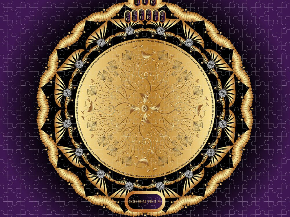 Mandala Graphic Design Jigsaw Puzzle featuring the digital art Ornativo Vero Circulus No 4247 by Alan Bennington