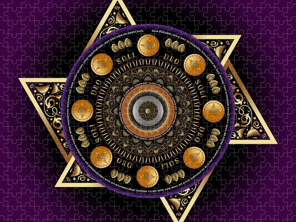 Mandala Graphic Jigsaw Puzzle featuring the digital art Ornativo Vero Circulus No 4263 by Alan Bennington
