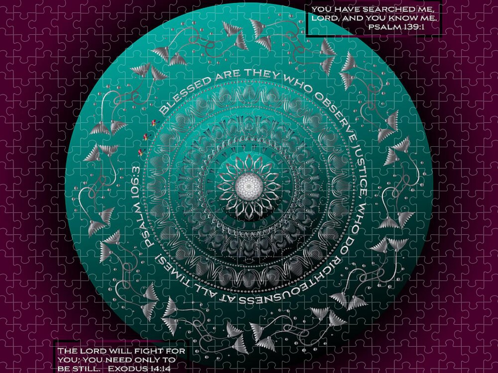 Mandala Jigsaw Puzzle featuring the digital art Ornativo Vero Circulus No 4287 by Alan Bennington