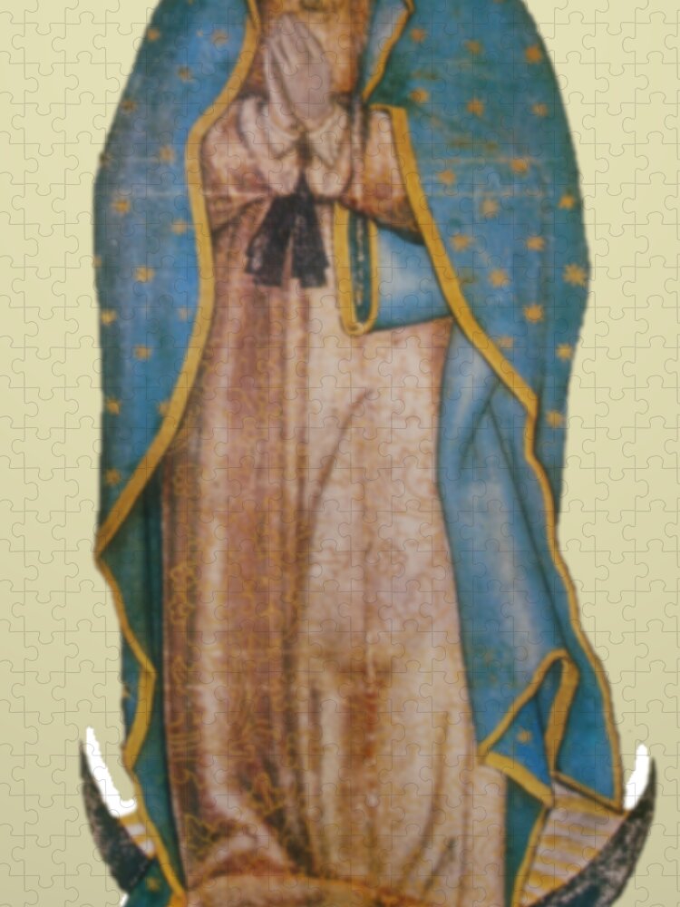 Guadalope Jigsaw Puzzle featuring the painting Our Lady Of Guadalupe #2 by Pam Neilands