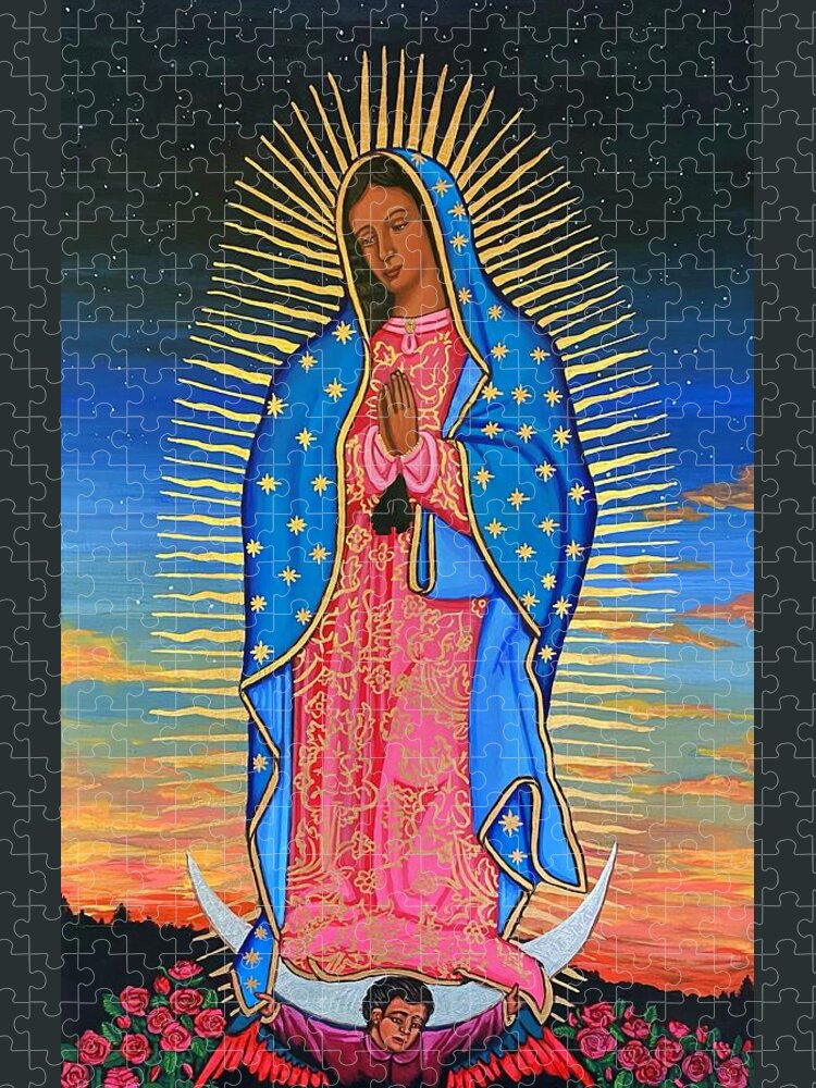  Jigsaw Puzzle featuring the painting Our Lady of Guadalupe by Kelly Latimore
